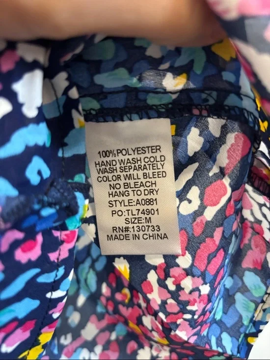 Umgee Multicolor Puff Sleeve Blouse - Women’s Size Medium Brand New Chic Classic - Picture 3 of 10